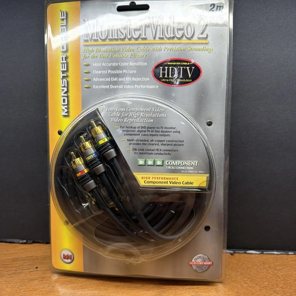 NEW MonsterVideo 2 HDTV Component Video Cable Set #MV2CV-2M